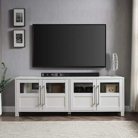 HUDSON & CANAL 75 in. Holbrook Rectangular TV Stand White TV1723